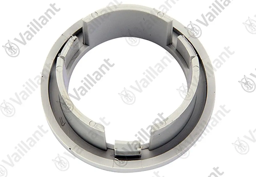 Vaillant Ring, ein ringförmiges, graues Kunststoffteil mit Öffnungen. Es scheint Teil eines Heizungs- oder Installationselements zu sein.